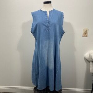 Casual Sleeveless Blue Midi Dress